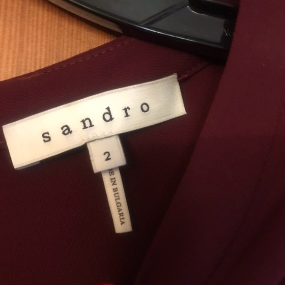 Sandro Burgundy Ruffle Dress - Picture 3 of 4